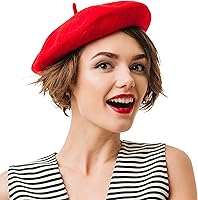 Kangaroo Vintage French Beret - 100% Wool Unisex Hat for Men & Women, Cosplay, Costume, Parisian Fashion