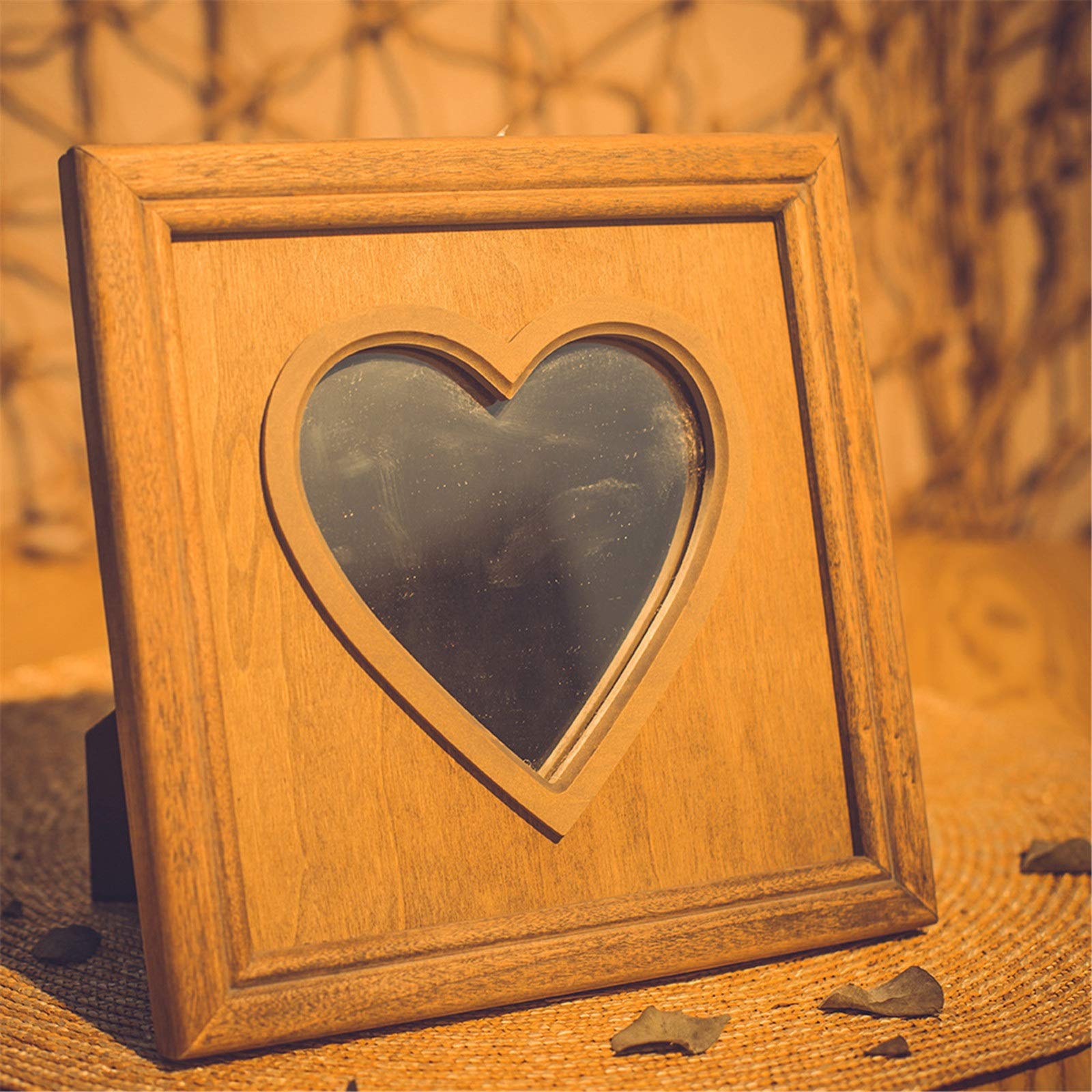 Amazon.co.jp: フォトフレーム 写真立て 木製ハート型の写真映像表示