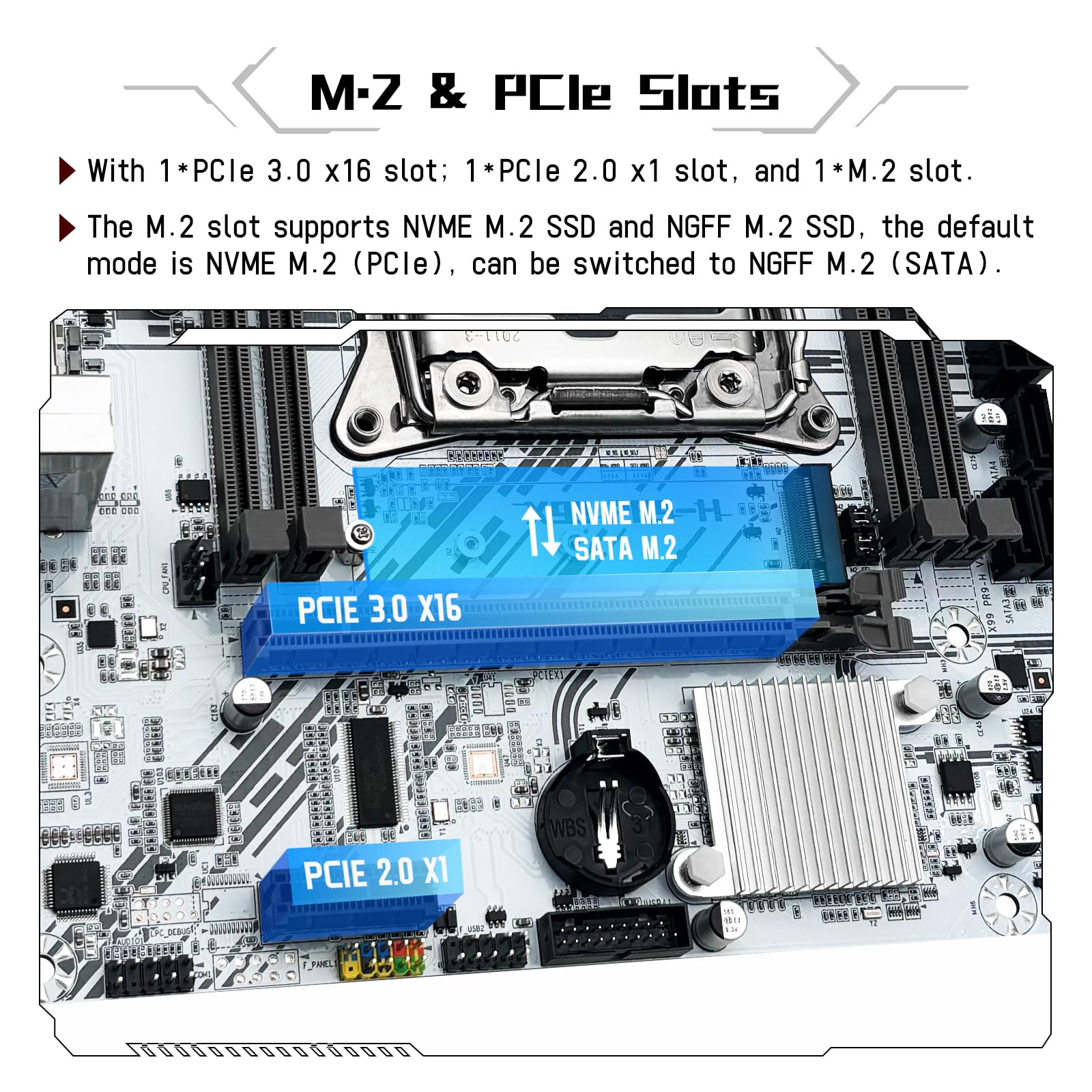 SHANGZHAOYUAN X99 PR9-H1 Scheda madre Micro ATX Server Intel E5 V3/V4 e Core i7, DDR4 128 GB Max, NVME/NGFF M.2, PCIe X16, LAN Gigabit