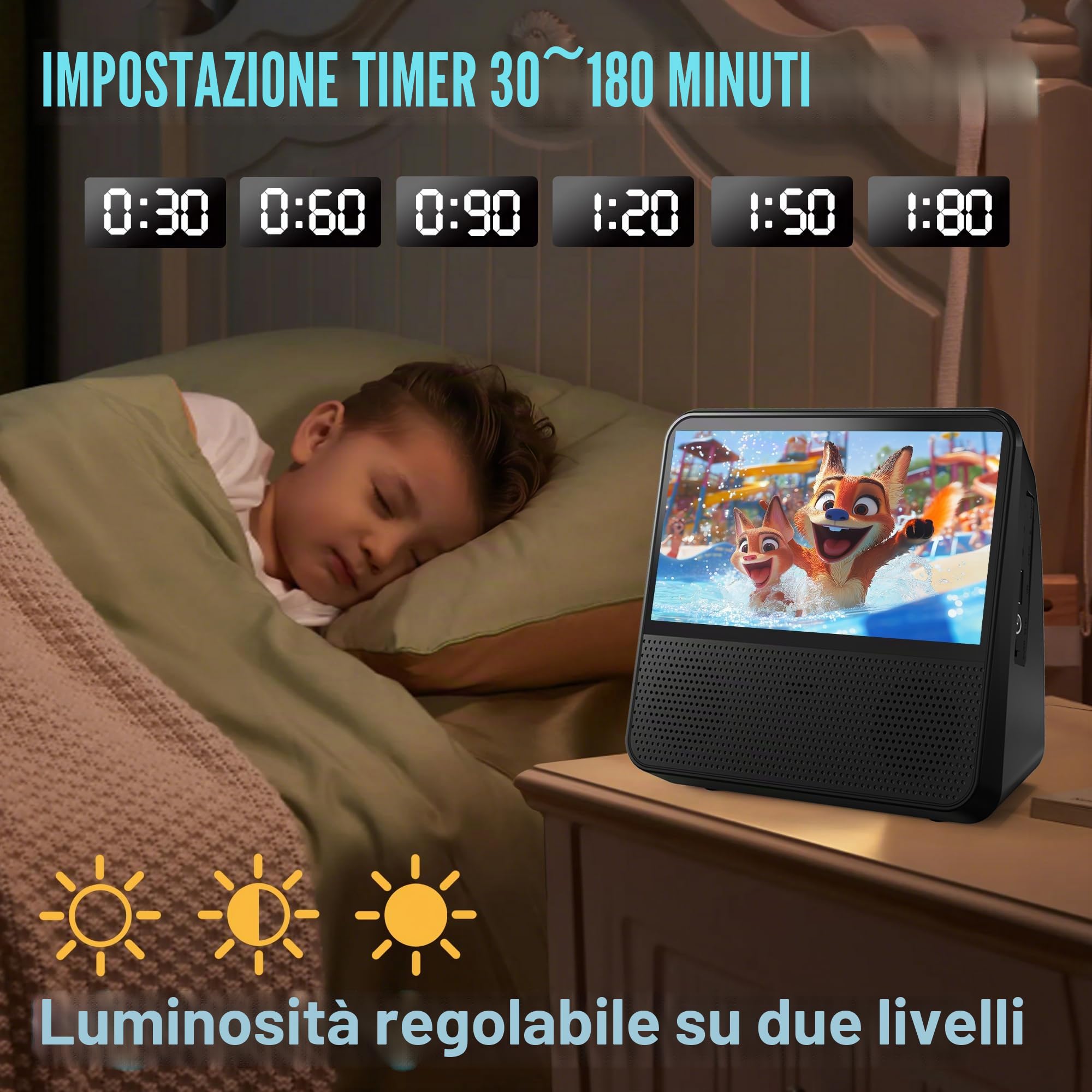 Lettore DVD portatile | Supporta disco/Bluetooth/USB/AV, tutti i lettori CD DVD per auto con luminosità regolabile, bianco