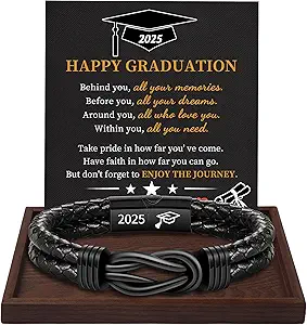 Gifts for Men Leather Bracelet Brown Braided Forever I Love You Gifts for Him Infinity Cuff Bracelets Birthday Gifts for Boyfriend Son Grandson Husband Dad Mens Fathers Day Gift