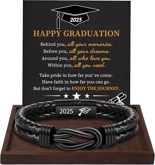 Gifts for Men Leather Bracelet Brown Braided Forever I Love You Gifts for Him Infinity Cuff Bracelets Birthday Gifts for Boyfriend Son Grandson Husband Dad Mens Fathers Day Gift