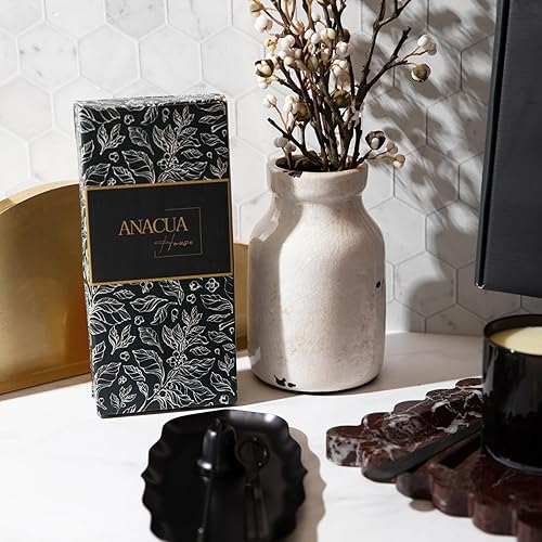 Miniatura 6 de Anacua House  Juego de 4 accesorios para velas  Bandeja metálica festoneada  Snuffer de velas  Cortador de mecha de vela  Dipper de velas (negro)