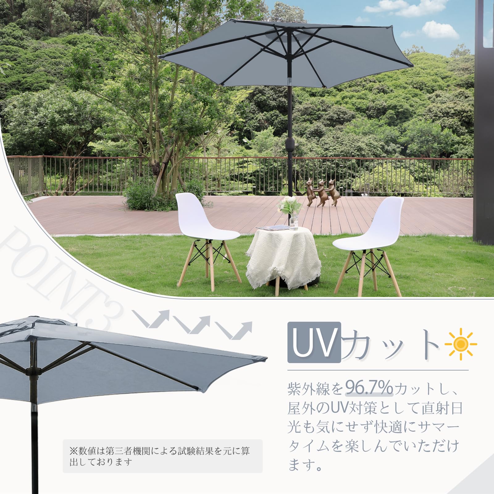 Amazon.co.jp: DEWEL パラソル ガーデンパラソル 風に強い UVカット