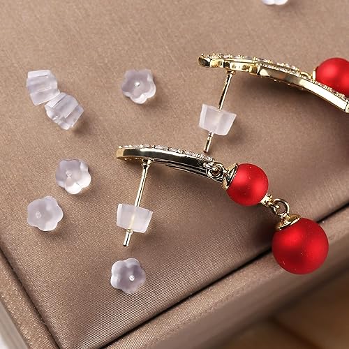 Miniatura 48 de Parte trasera de goma para aretes de goma suave y transparente para tachuelas, aretes de silicona hipoalergénica, tapón de repuesto para mujeres