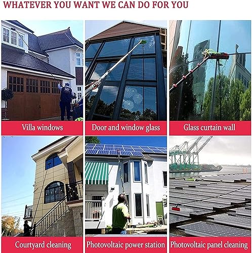 Miniatura 8 de 36M-11M Water Fed Pole Kit Outdoor Window Cleaner Window Glass Solar Panel Cleaning Tool Window Cleaning Poles Water Fed Brush Spray