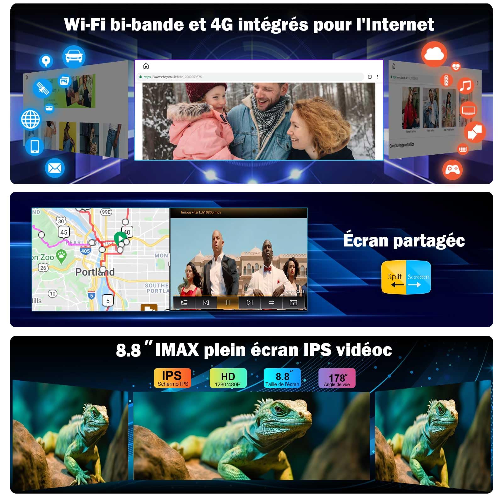 Android 16 Qualcomm 8 cœurs 4 Go 64 Go Autoradio Stéréo pour Audi A6 Système MMI-2G-HIGH, Compatible GPS, Carplay sans Fil, écran IPS 8,8 Pouces SWC WiFi DSP Dab+ Bluetooth 5.1 Canbus OEM Radio