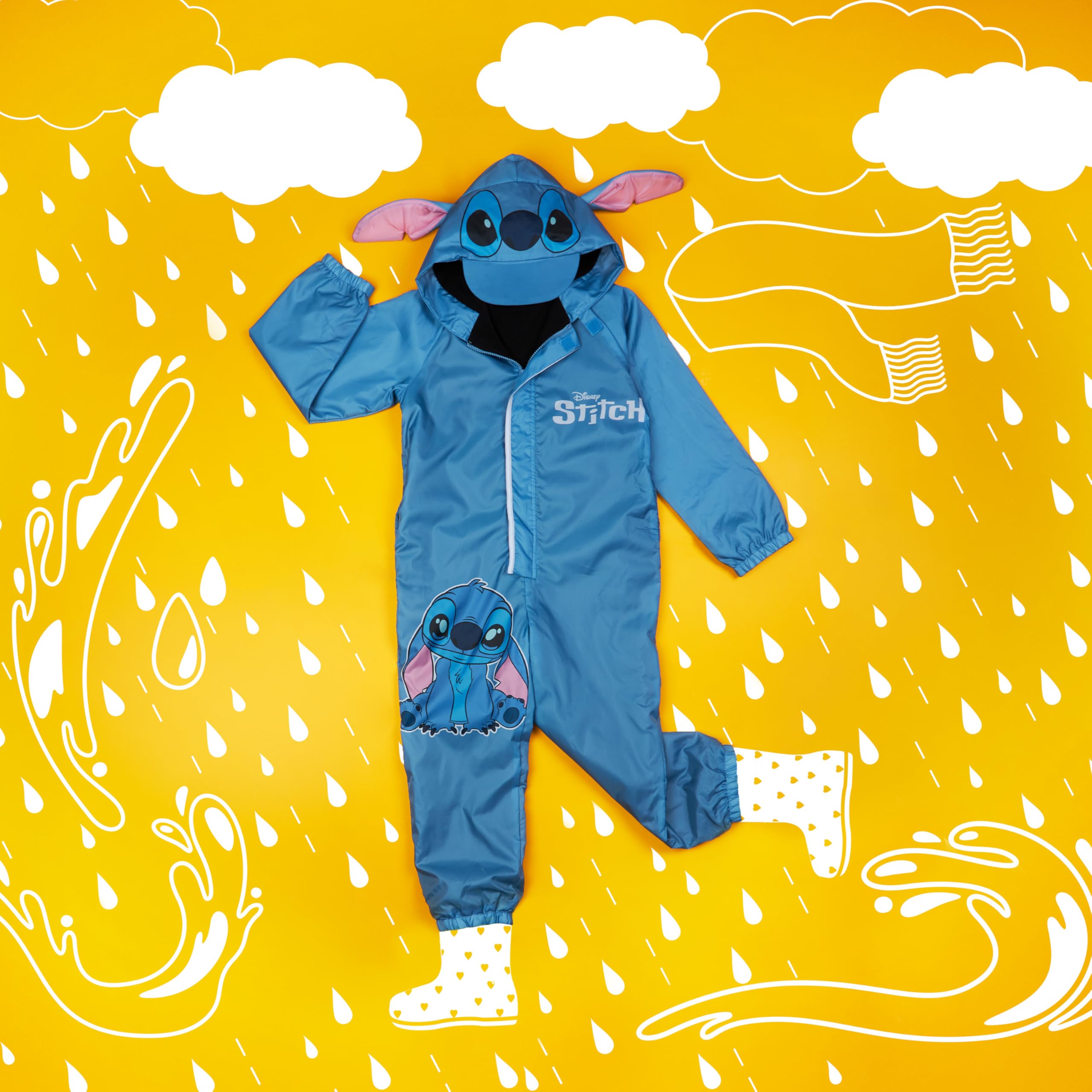 Get Trend Disney Mono Impermeable Bebe Niña con Forro Polar Traje de Lluvia Chaqueta con Cremallera Ropa Impermeable