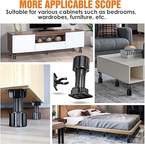 Miniatura 3 de 12 patas de soporte para gabinete de cocina, estructura de gabinete de cocina y soportes de base de muebles, adecuados para sofás y camas, patas