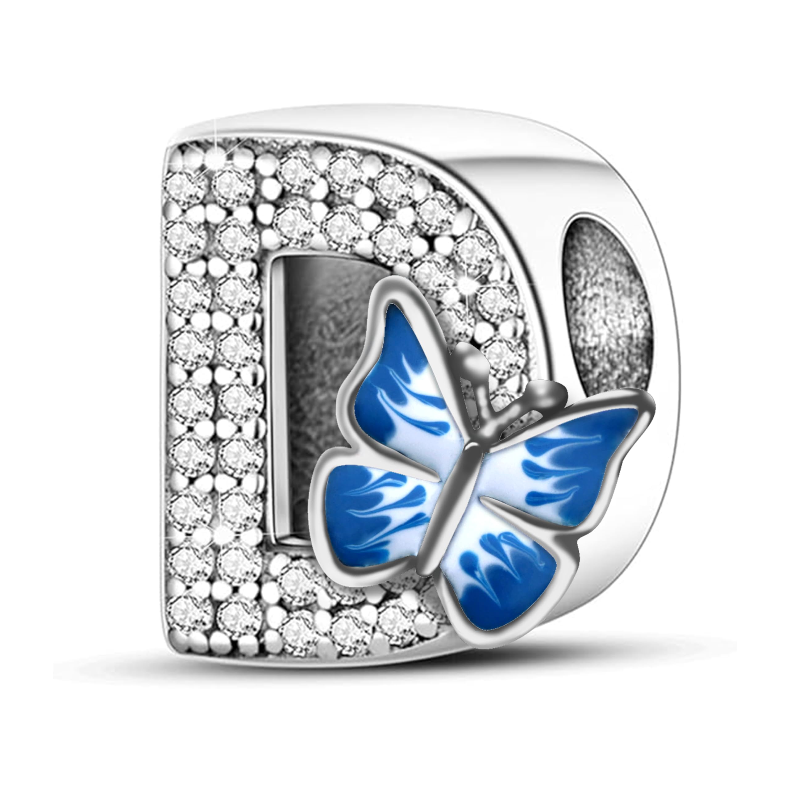 FLUFLO Charm Anhänger Damen Buchstabe A-Z für Armband 925 Sterling Silber Charms Beads passend für Pandora Armband und Halskette, Kompatibel mit Europäischen Armbänder für Frauen Mädchen X223