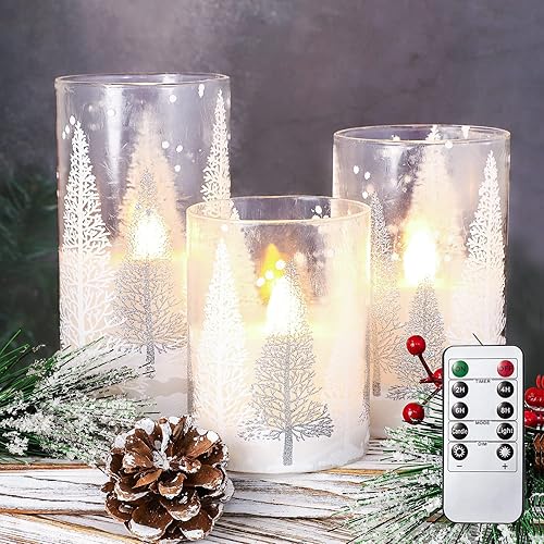 Velas de Navidad sin llama con temporizador, velas de cristal LED navideñas, velas parpadeantes que funcionan con pilas para decoraciones navideñas disponible en Yaxa Venezuela