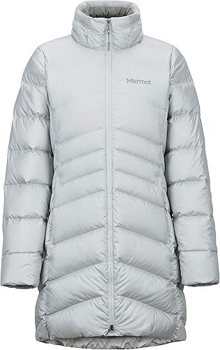 Miniatura 20 de MARMOT Chaqueta acolchada de plumón Montreal hasta la mitad del muslo para mujer Negro,Cocodrilo,gris (Glacier Grey),Marina de medianoche,Acai