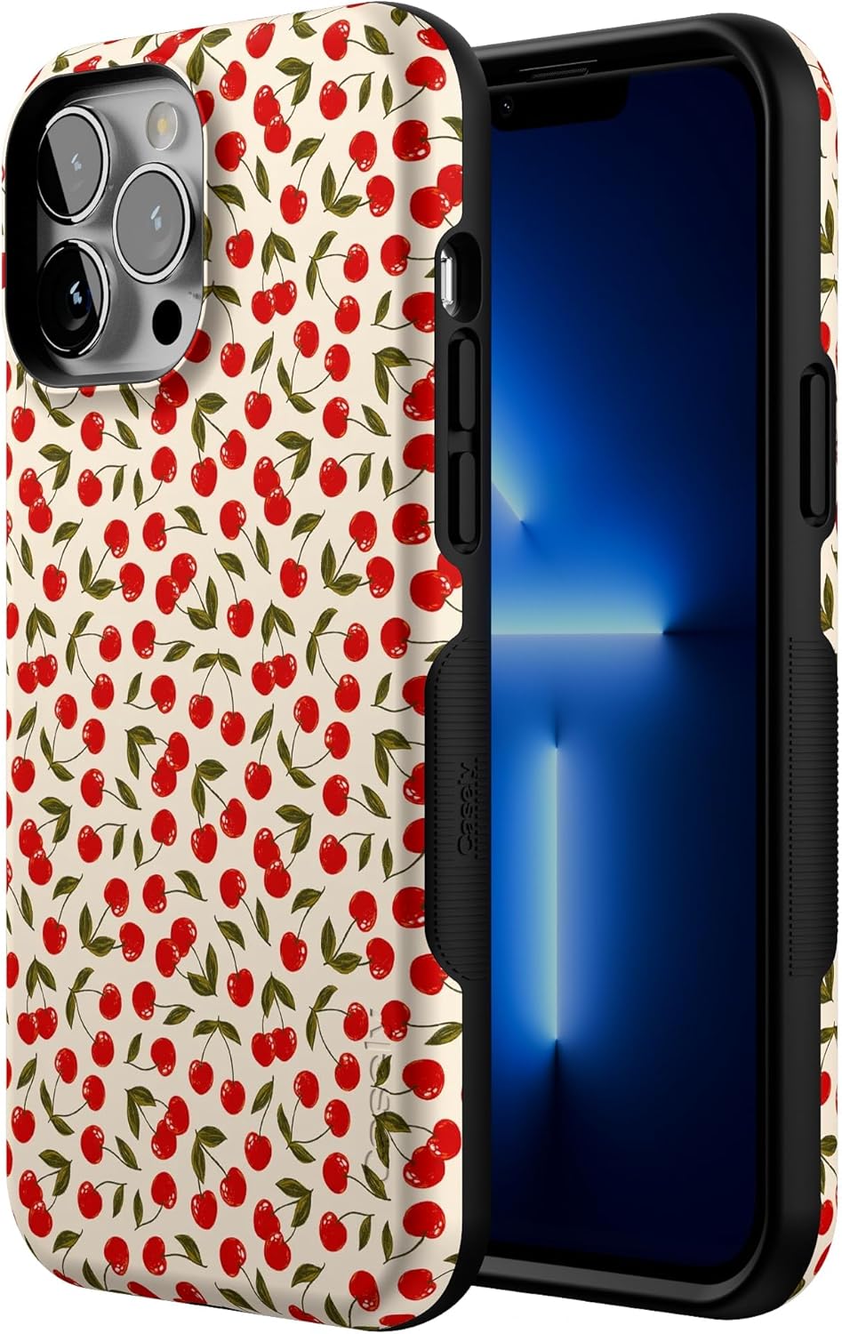 Casely iPhone 13 Pro Max Case | Cherry on Top | Red Cherries | Bold Protective Design | Compatible with MagSafe