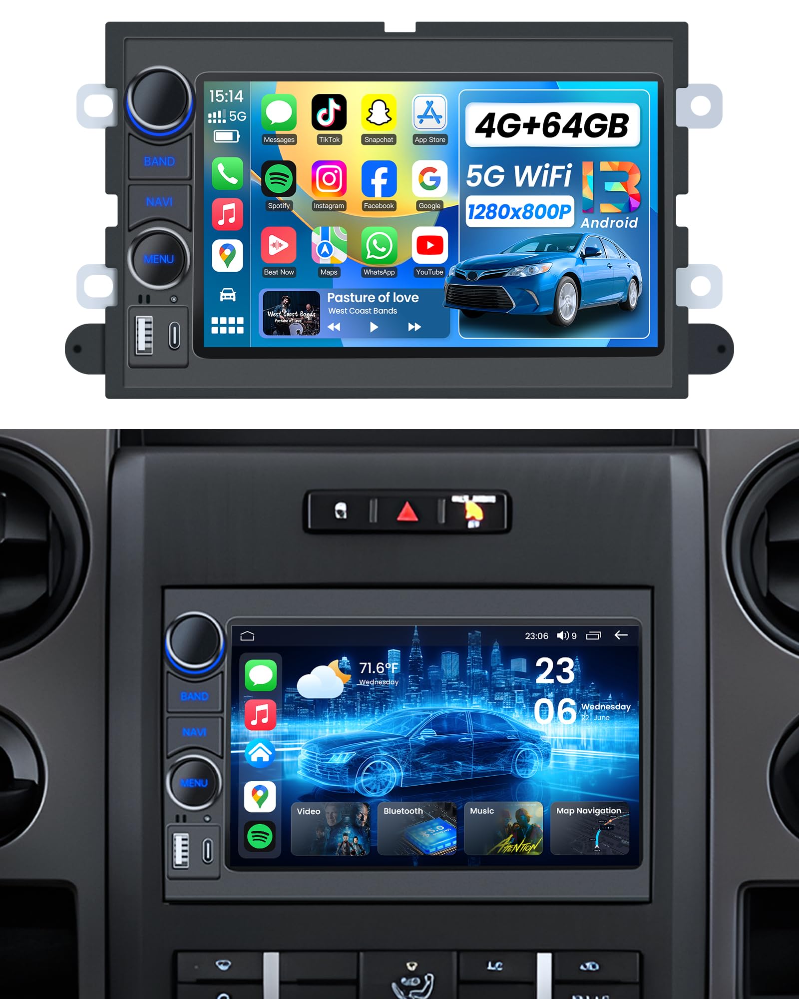 Jufodrca 4G+64G Car Radio for Ford F150