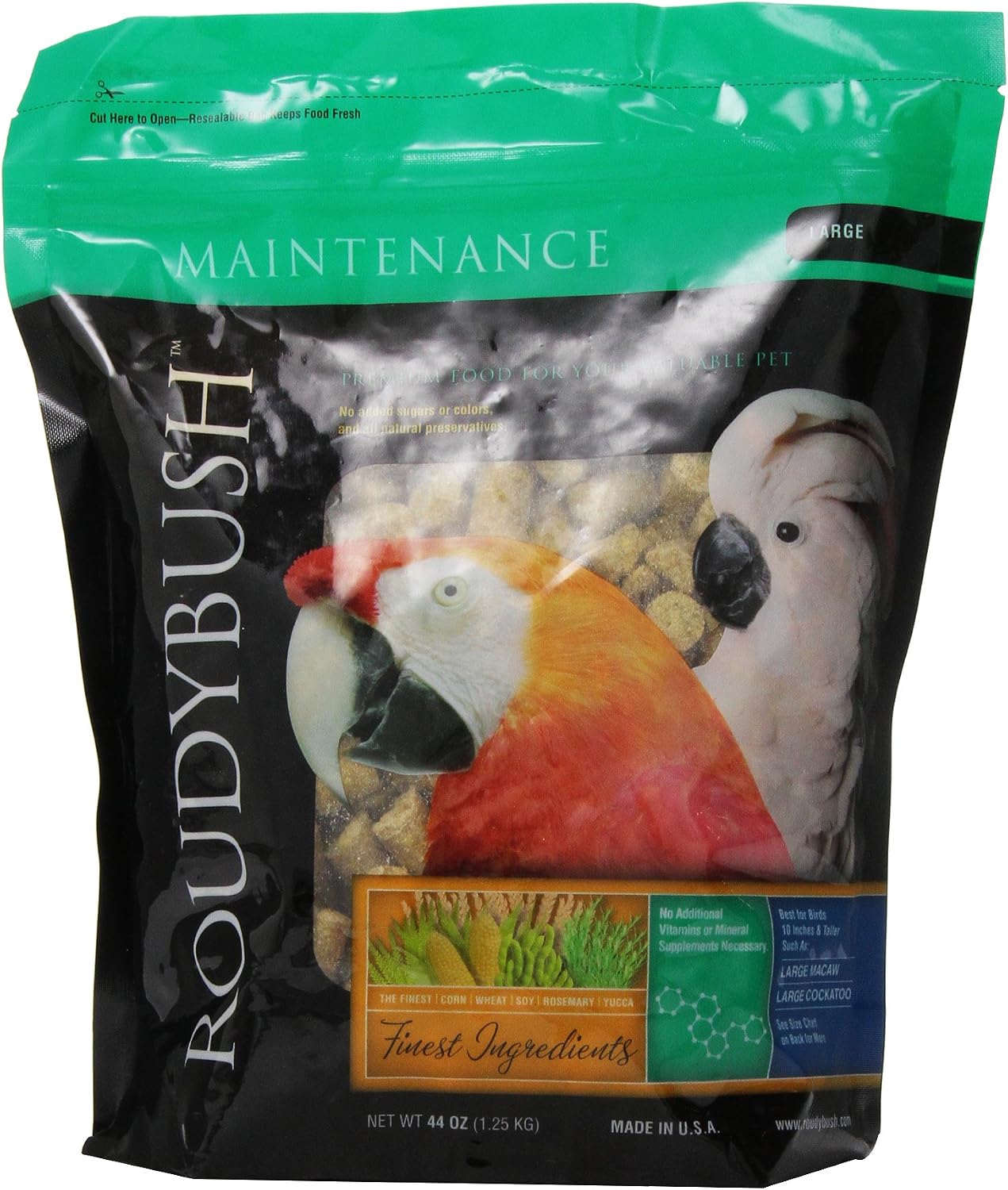 RoudyBush Daily Maintenance Bird Food, Large, 44-Ounce