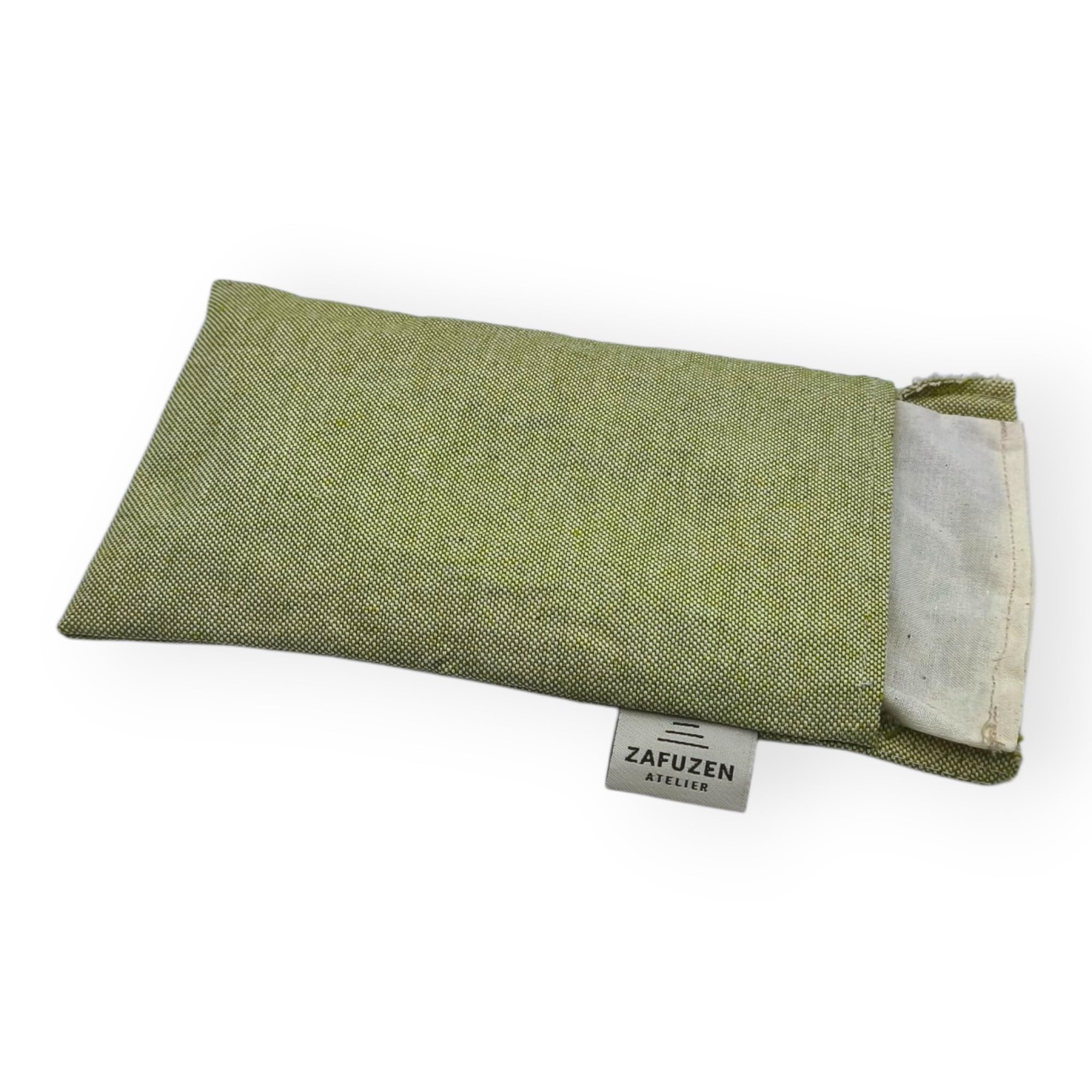Coussin pour Les Yeux avec Housse Lavable Sage – Coussin oculaire avec Fleurs de Lavande Naturelle et Riz, Coton Naturel, Yoga et méditation, Relaxation et Repos