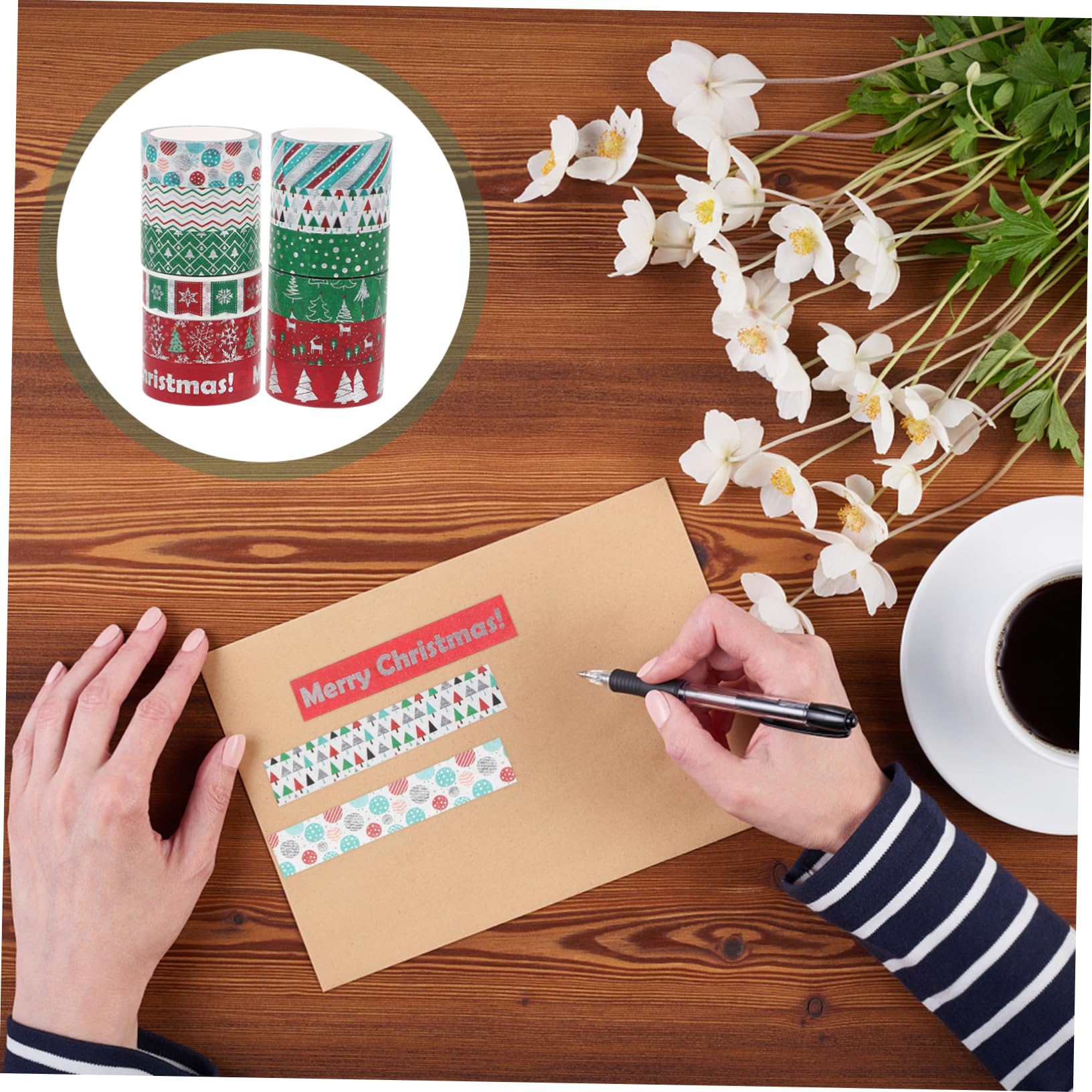 NUOBESTY 36 Piezas Cinta washi navideña Cinta washi árbol de Navidad planificador de Cinta washi Scrapbooking decoración navideña Cinta magnética Cinta Decorativa Cinta bronceadora Cuenta