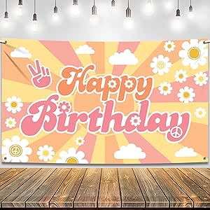 Amazon.com: KatchOn, Groovy Happy Birthday Banner - 72x44 Inch | Groovy