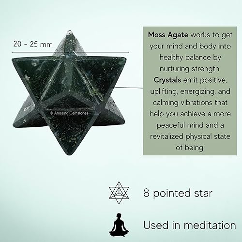 Miniatura 149 de Amazing Gemstone Larvikite Merkaba Crystal – Estrella de Merkaba metafísica de 1 pulgada para meditación – Cristal tetraedro energético y piedras