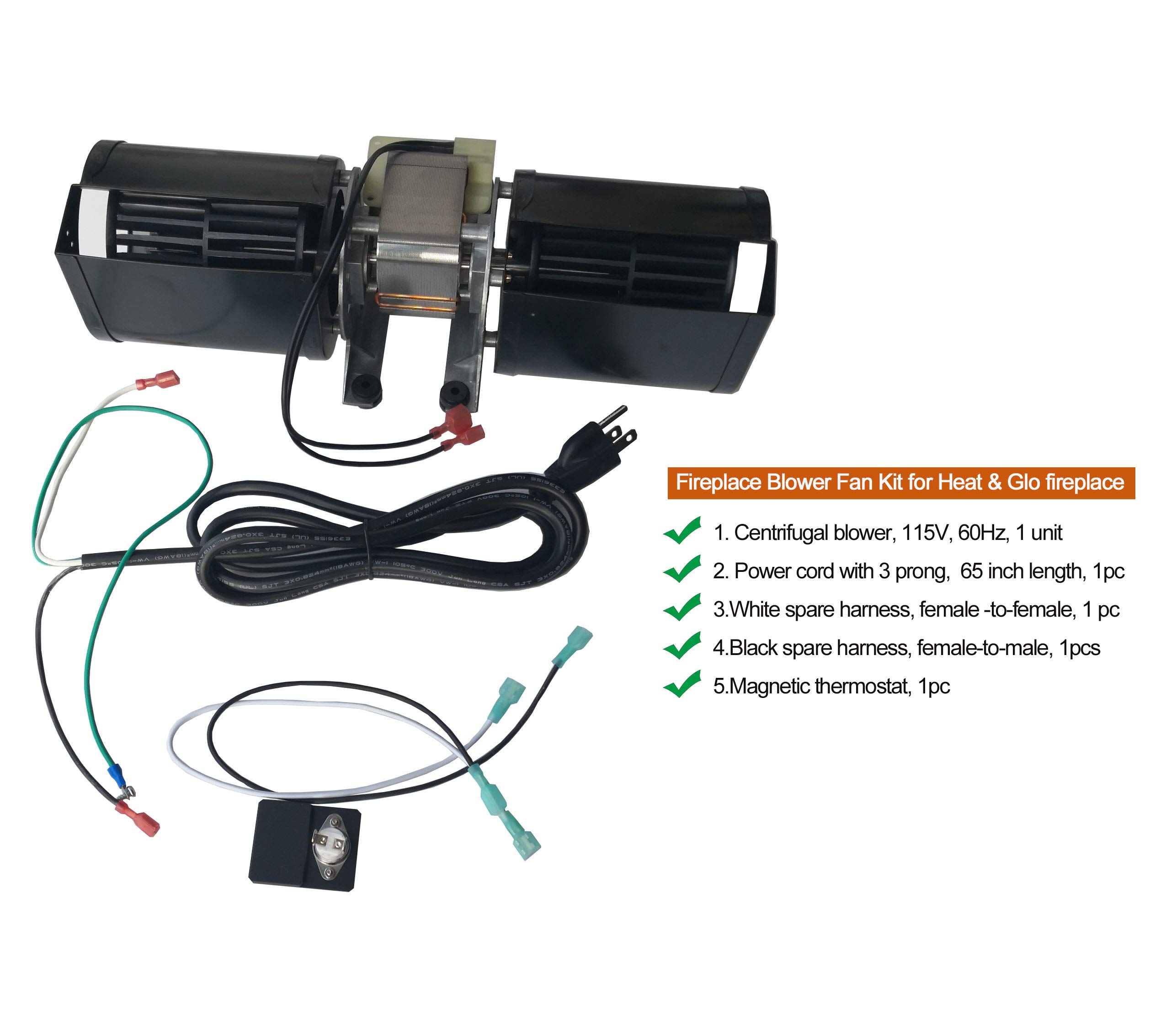 Buy FABRICASTLE Fireplace Blower Dual Inlet Quiet Efficient High