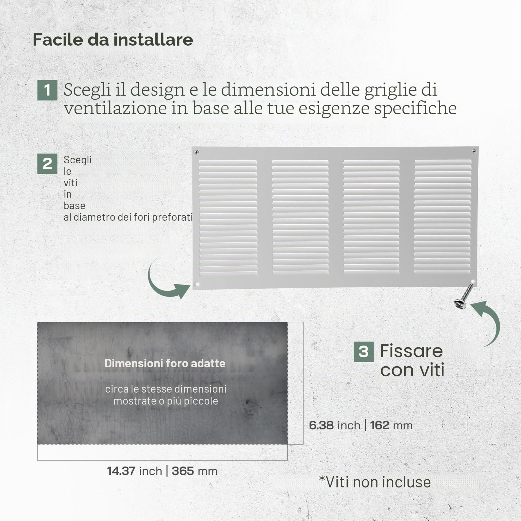 Vent Systems Copertura per sfiato dell'aria in metallo, 200 x 400 mm, colore: bianco, 20 x 40 cm, confezione da 2 pezzi