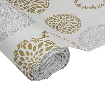 Kuber Industries Kitchen Drawer/ Cabinet Shelf Mat|Flower Design With PVC Material|Adjustable Size 5 MTR Roll (Cream)-KUBMART03005, Polyvinyl Chloride