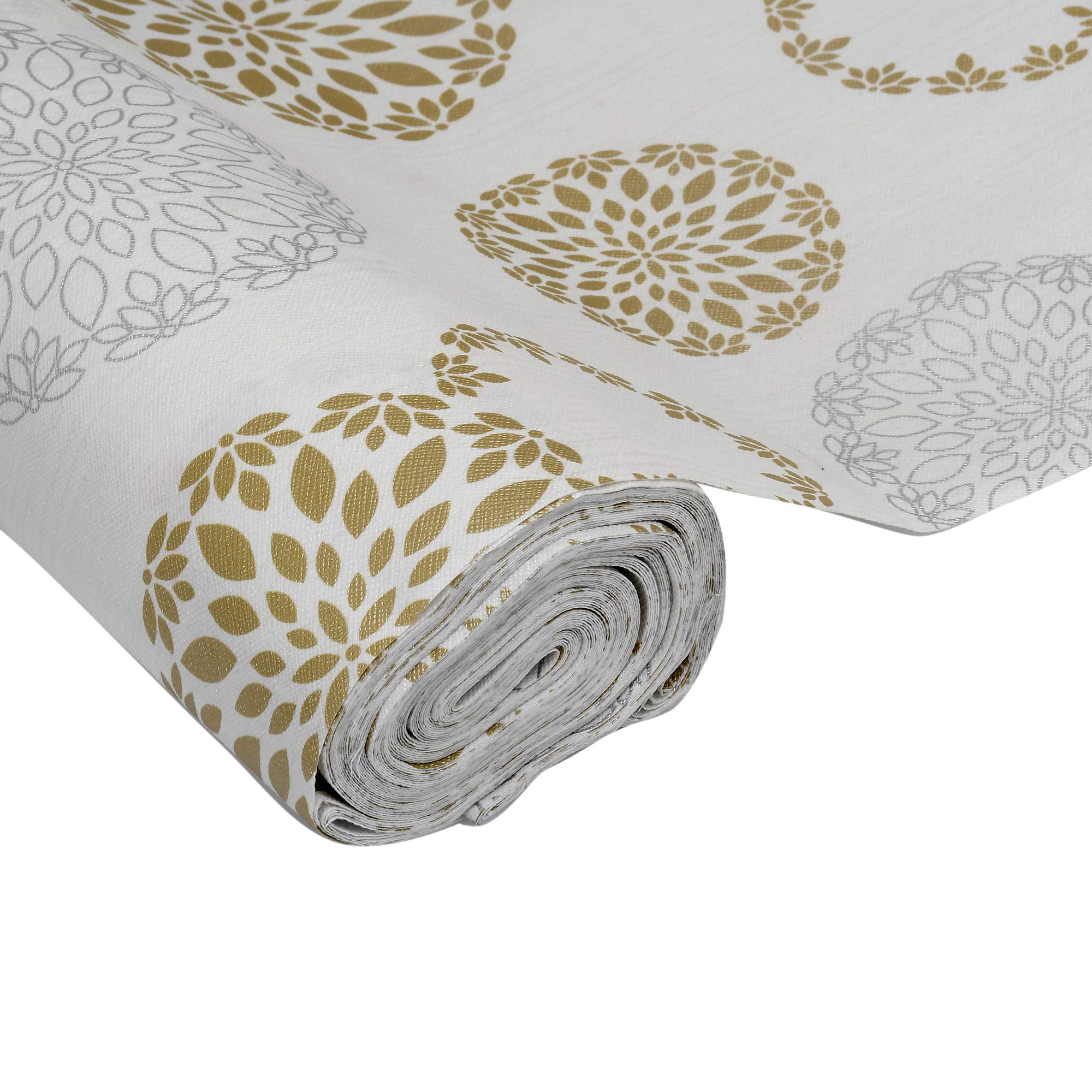 Keshav Industries Flower Design PVC Wardrobe Kitchen Drawer Cupboard Cabinet Shelf Mat, Shelf Liner 5 Mtr (Cream)-KUBMART3005-KTOP43