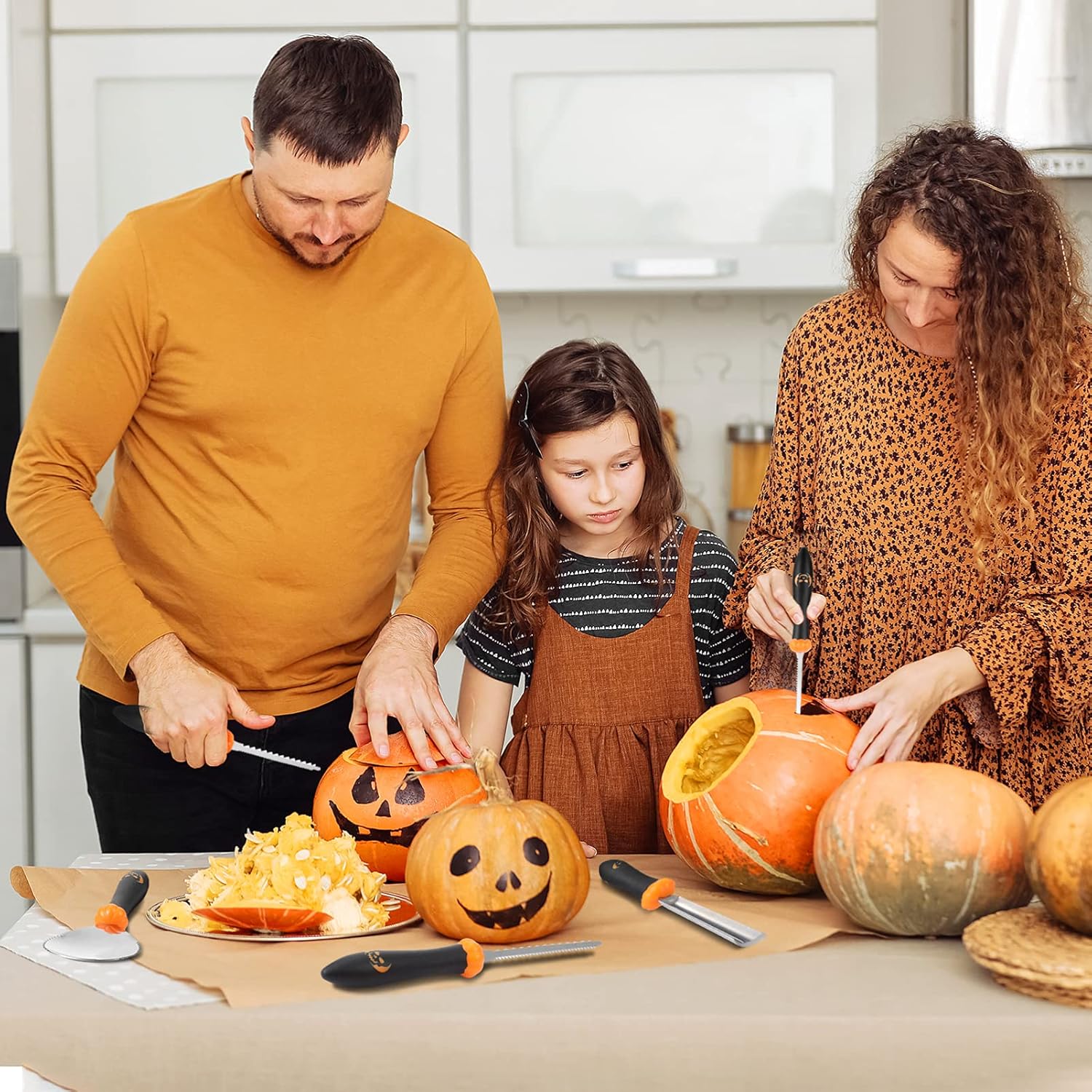 TOYANDONA Halloween Pumpkin Carving Kit, 13pcs Stainless Steel Pumpkin Carving Tools Professional Pumpkin Cutting Supplies Kit with Carrying Case for Halloween Decoration