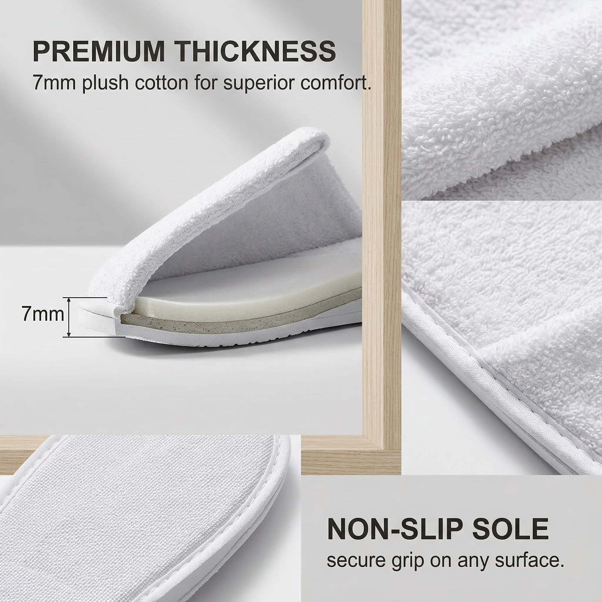 2 Paia Pantofole Monouso per Hotel Comode e Traspiranti per Ospiti SPA Famiglie Unisex (rinforzate)