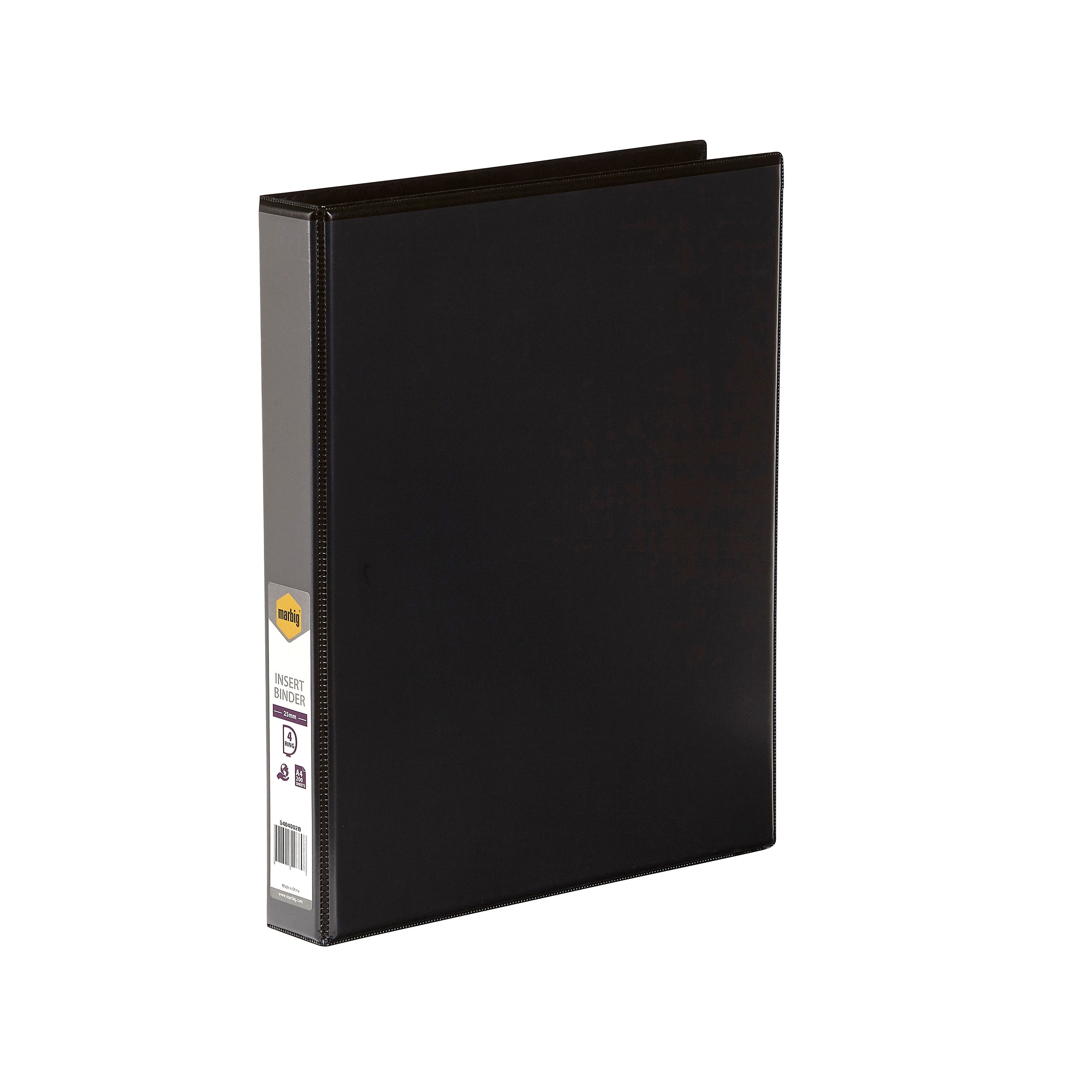 Marbig Clearview - Raccoglitore ad anelli, formato A4, 25 mm, colore: Nero
