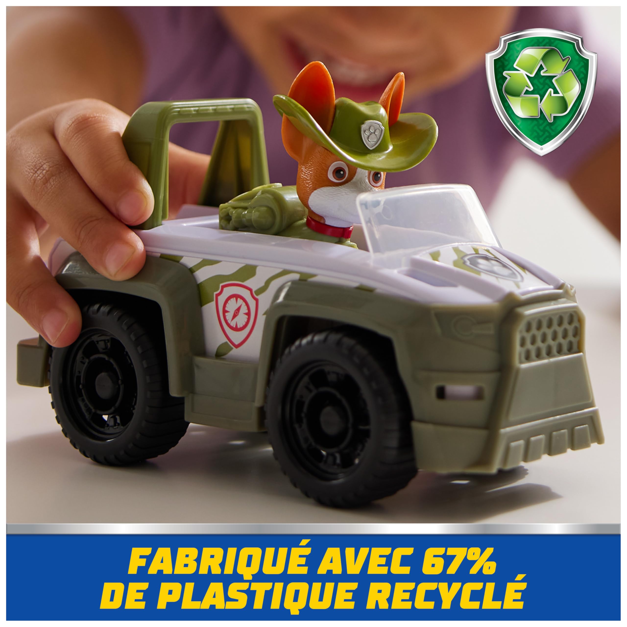 Paw Patrol - Pat Patrouille - Véhicule Figurine Tracker - Voiture Figurine À Collectionner - Pat Patrouille Véhicule - Plastique Recyclé - Voiture Enfant - Jouet Enfant 3 Ans Et + - 4