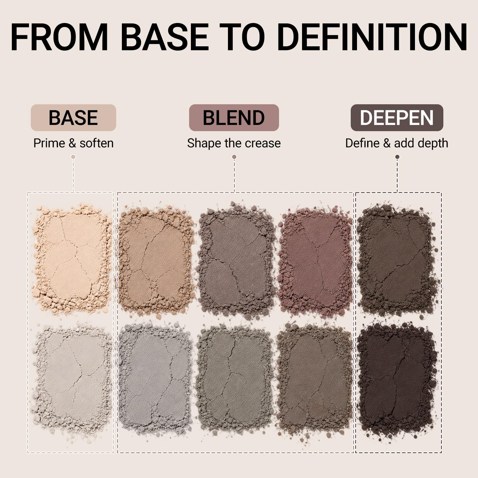 Erinde 10 Color Matte Eyeshadow Palette - Cement -5