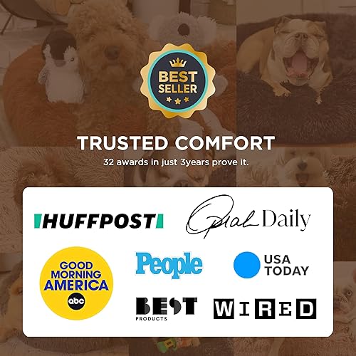 Miniatura 2 de Bedsure - Cama calmante para perros y gatos, cama mediana para perros y gatos en forma de dona, lavable tipo dona, de 30 pulgadas, antiansiedad,