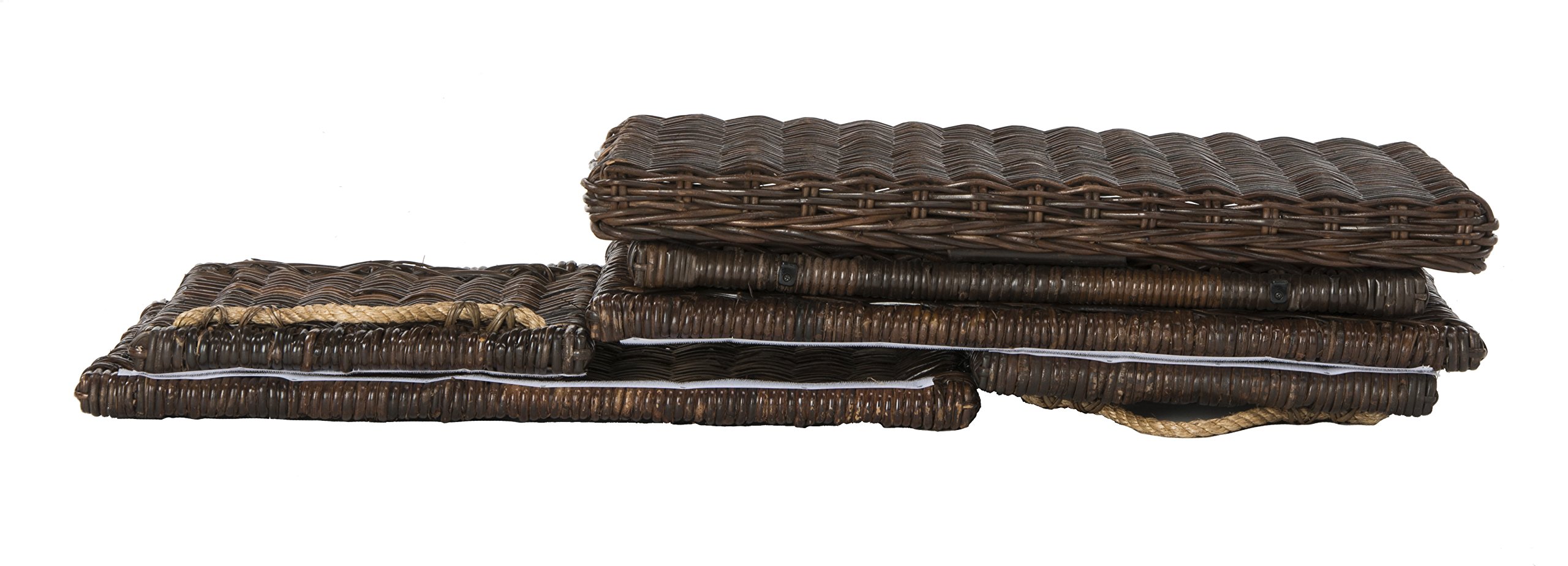 happimess HPM9003A Jacob - Baúl de almacenamiento de mimbre de 30 pulgadas, plegable para almacenamiento plano, ratán-Sarang Buaya, costero para oficina, dormitorio, sala de estar, dormitorio,