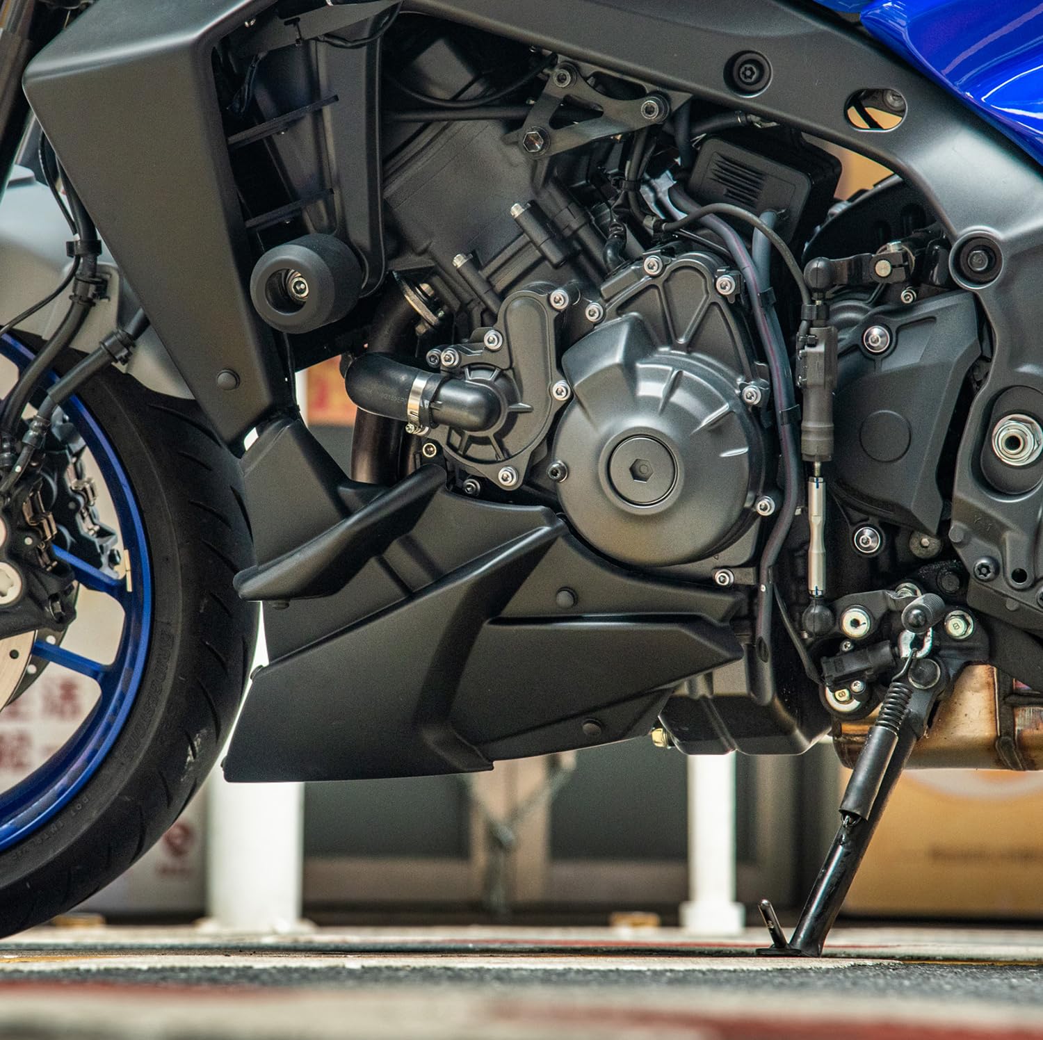 Bugspoiler Motorschutz für MT-09 MT 09 SP Tracer 9 GT 2021-2025 2026 Motorrad Unterfahrschutz Motorspoiler (Mattschwarz)