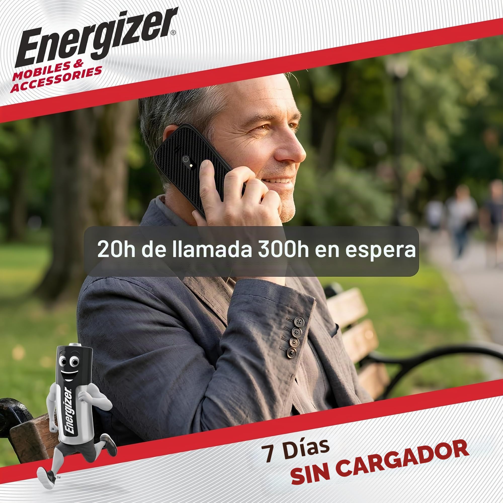 Energizer – Teléfono móvil con Teclado físico E29-2G – gsm – Dual SIM (Mini SIM) – Negro – Desbloqueado – Teléfono Senior Resistente Barato