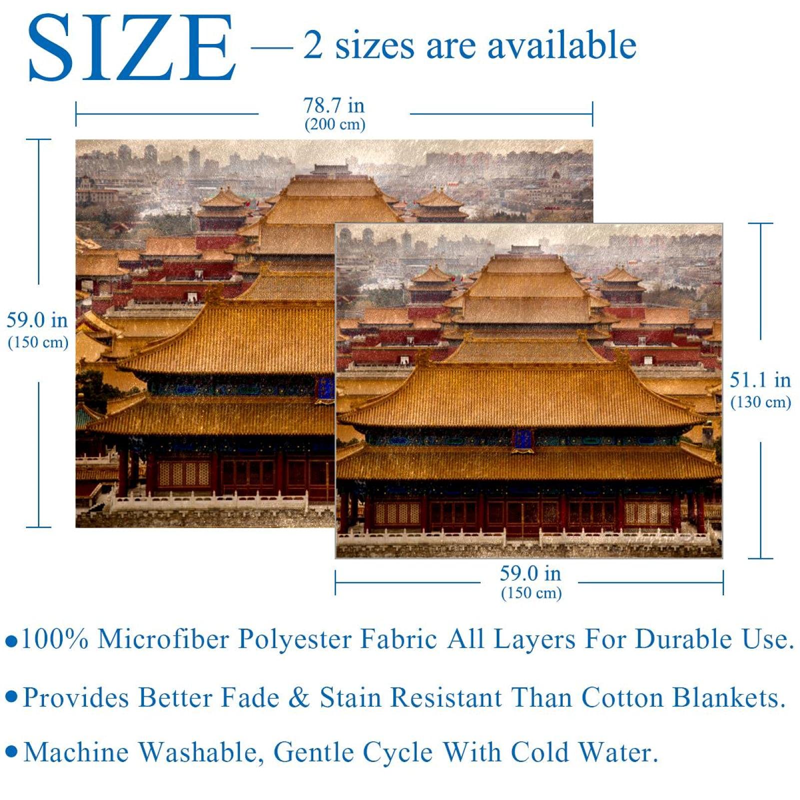 Forbidden City Beijing polarowy koc narzutowy, super miękki luksusowy koc pościelowy