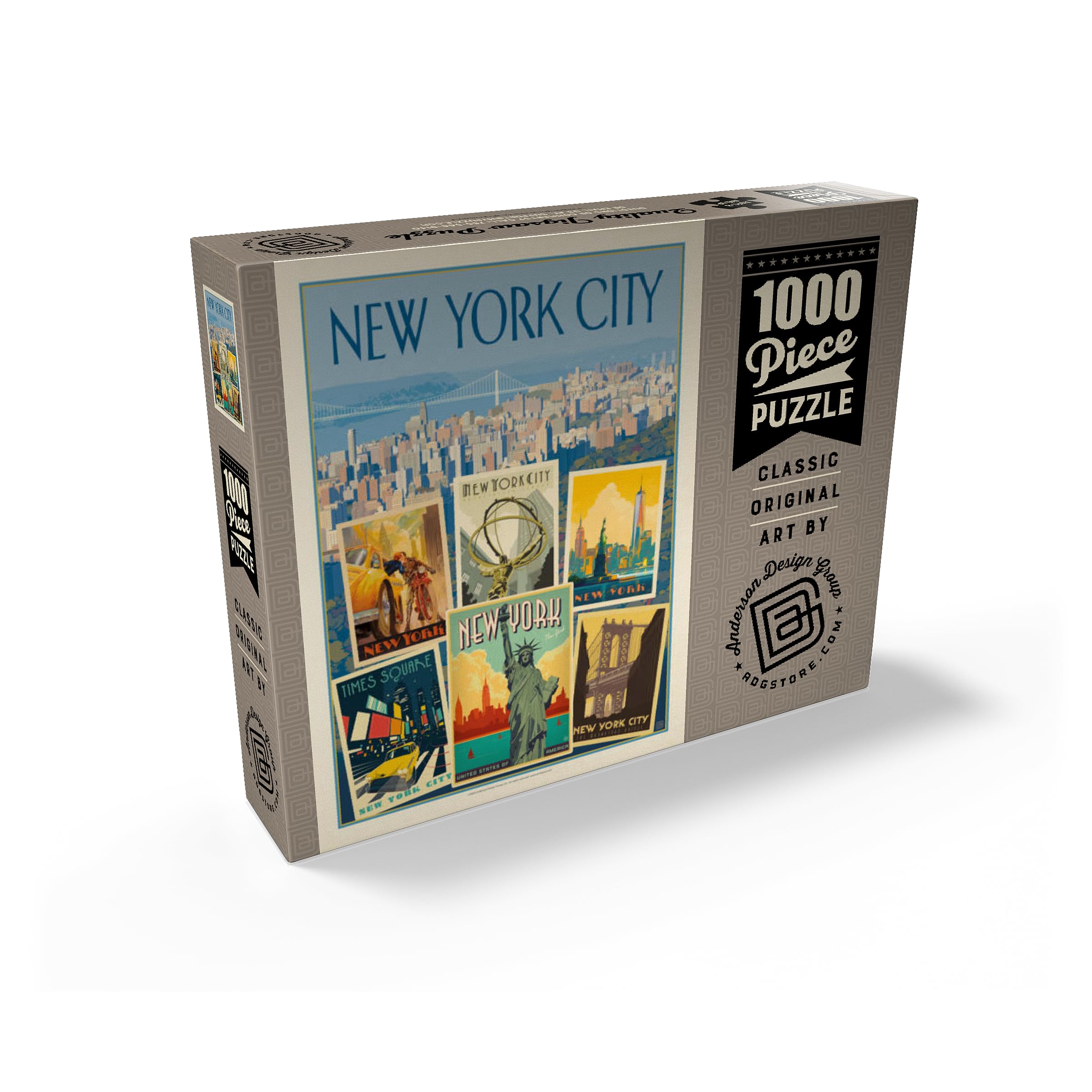 New York City : impression de collage multi-images, poster vintage – Puzzle de qualité supérieure de 1000 pièces pour adultes