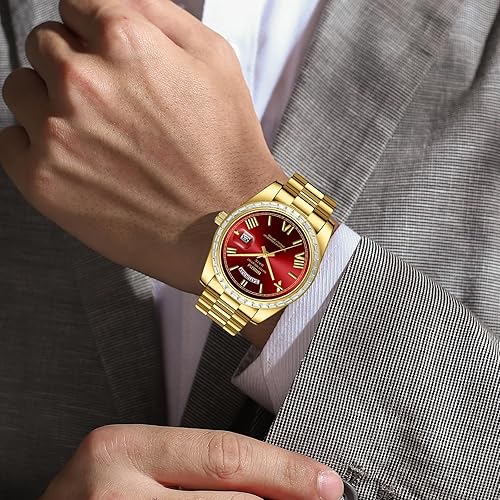 Miniatura 6 de NIBOSI Relojes analógicos de cuarzo para hombre, bisel de diamante, esfera de acero inoxidable, oro rosa, plata, relojes para hombre, impermeables,