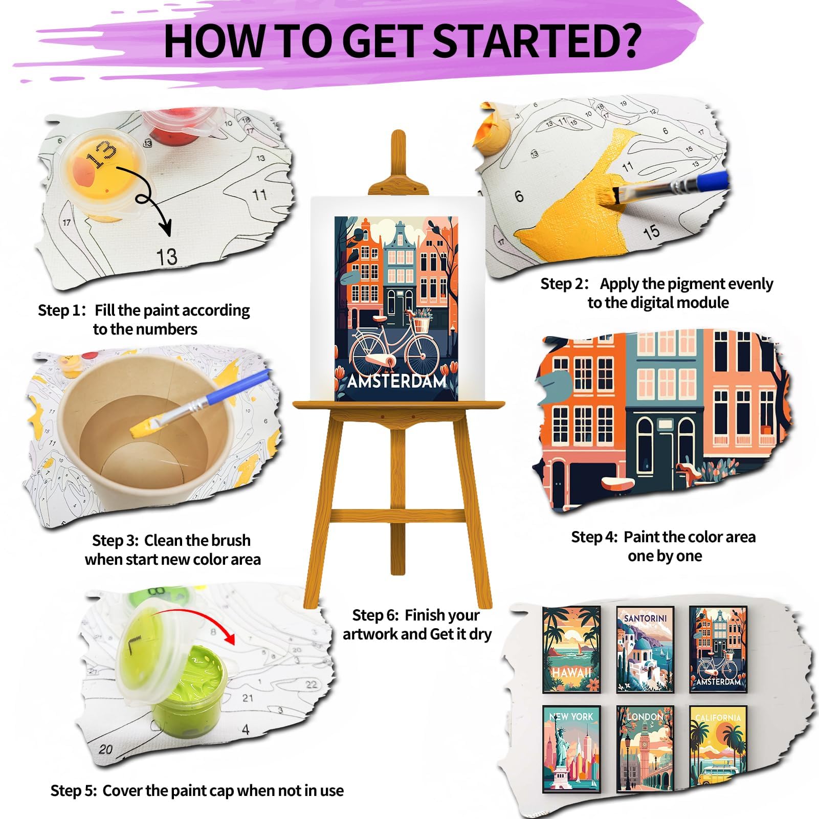 Schipper 609130896 Peinture Par Numéros - Soirée à San Francisco - Photos Peinture Pour Adultes - Pinceaux Et Peintures Acryliques 40x50cm