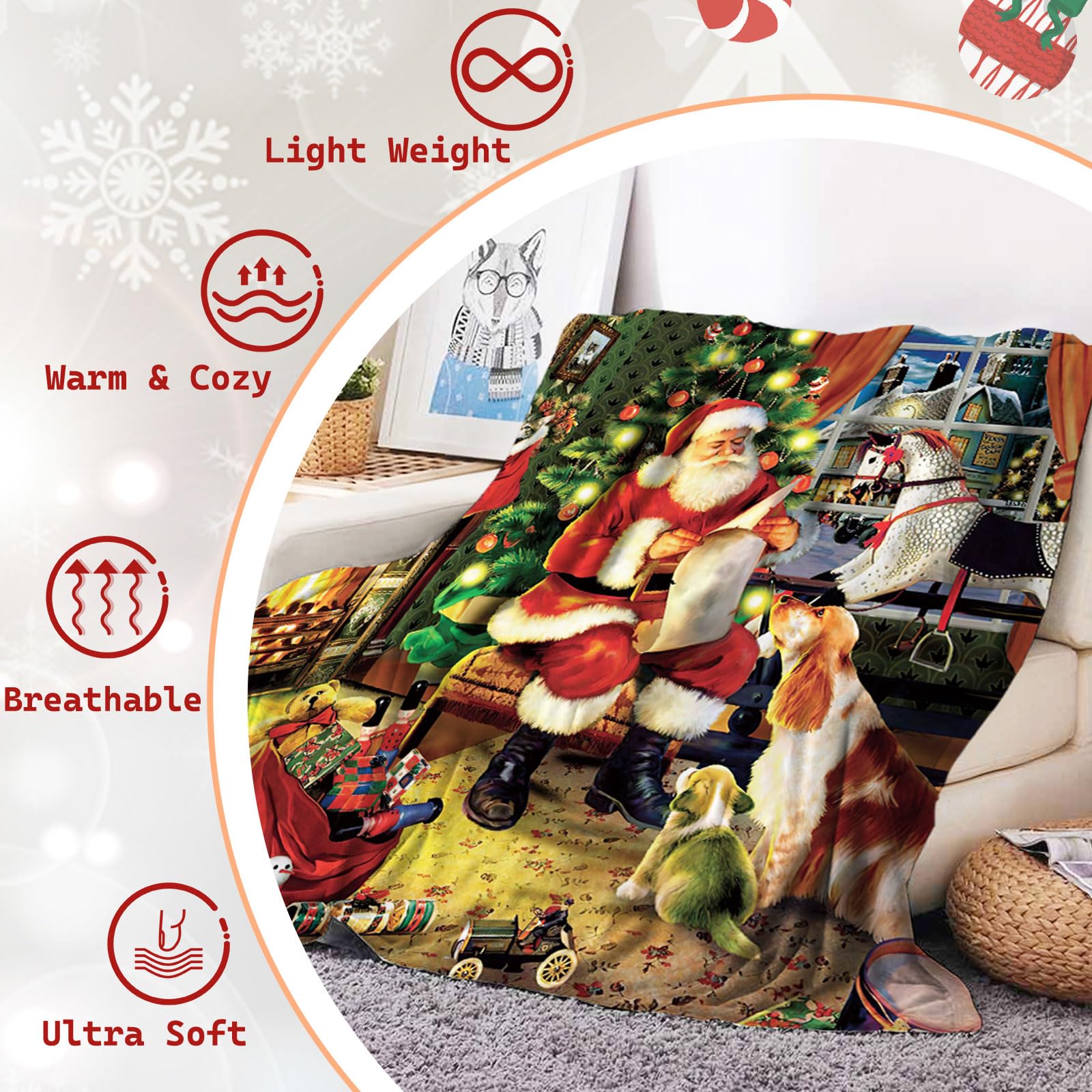 Plaid Weihnachtsplaid Kuscheldecke,Weihnachtsdecke  Produktbild-Vorschau 5