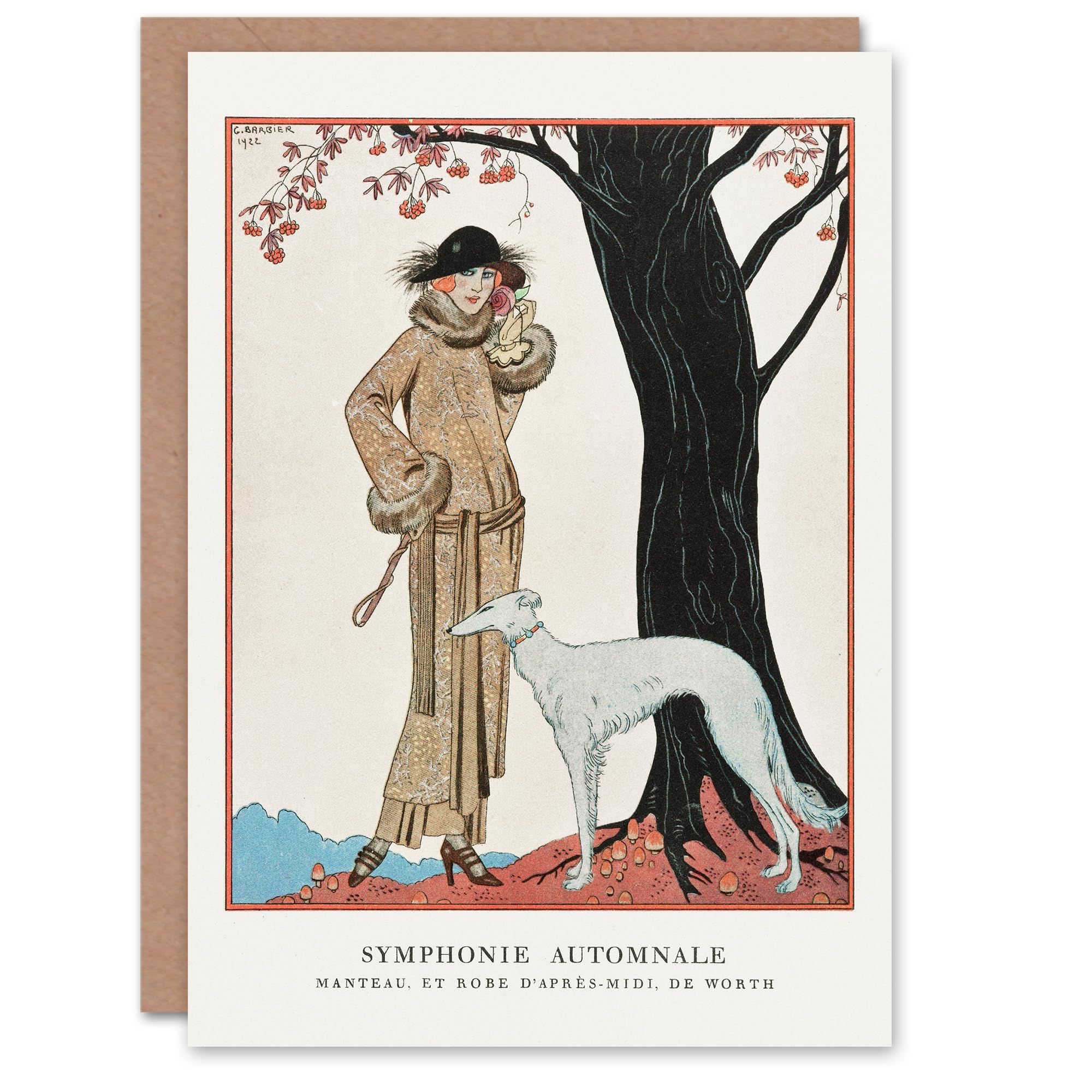 Artery8 George Barbier Art Card Autumn Symphony Vintage Fashion Worth Advert