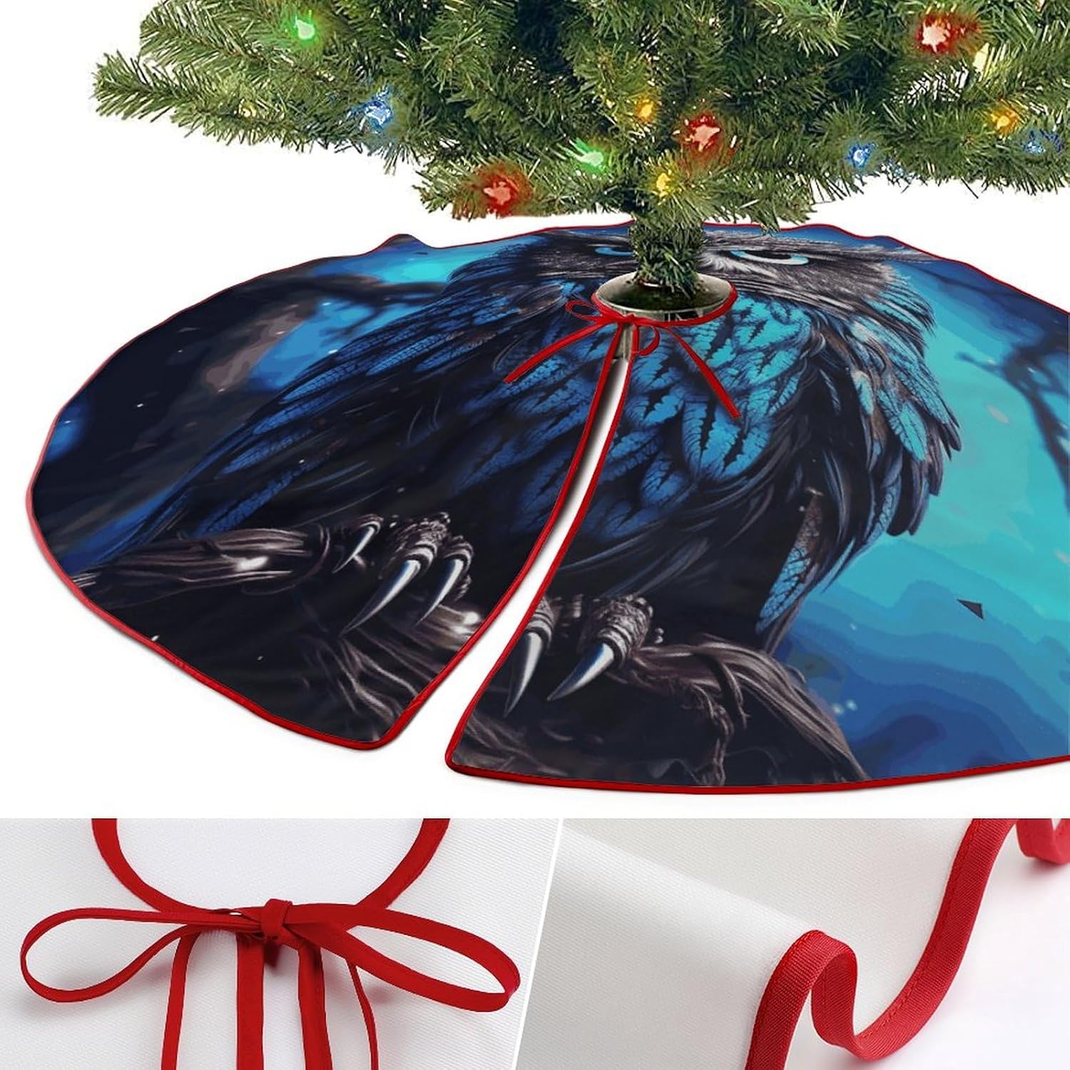 Christmas Tree SkirtBlue Owlclassic Fashion Tree Skirt Painted Multifunctional Christmas Tree Skirt
