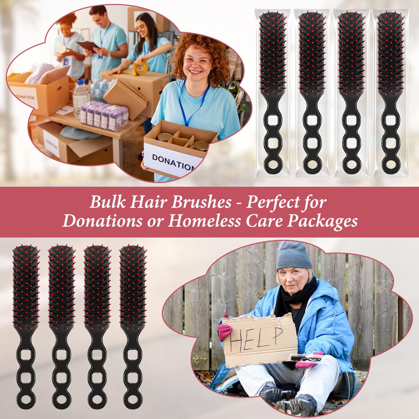 Cepillo para el cabello, 120 unidades, peines de regalo a granel, cepillos de pelo de viaje para mujeres y niñas, peine envuelto individualmente para cabello rizado, suministros de paquete de