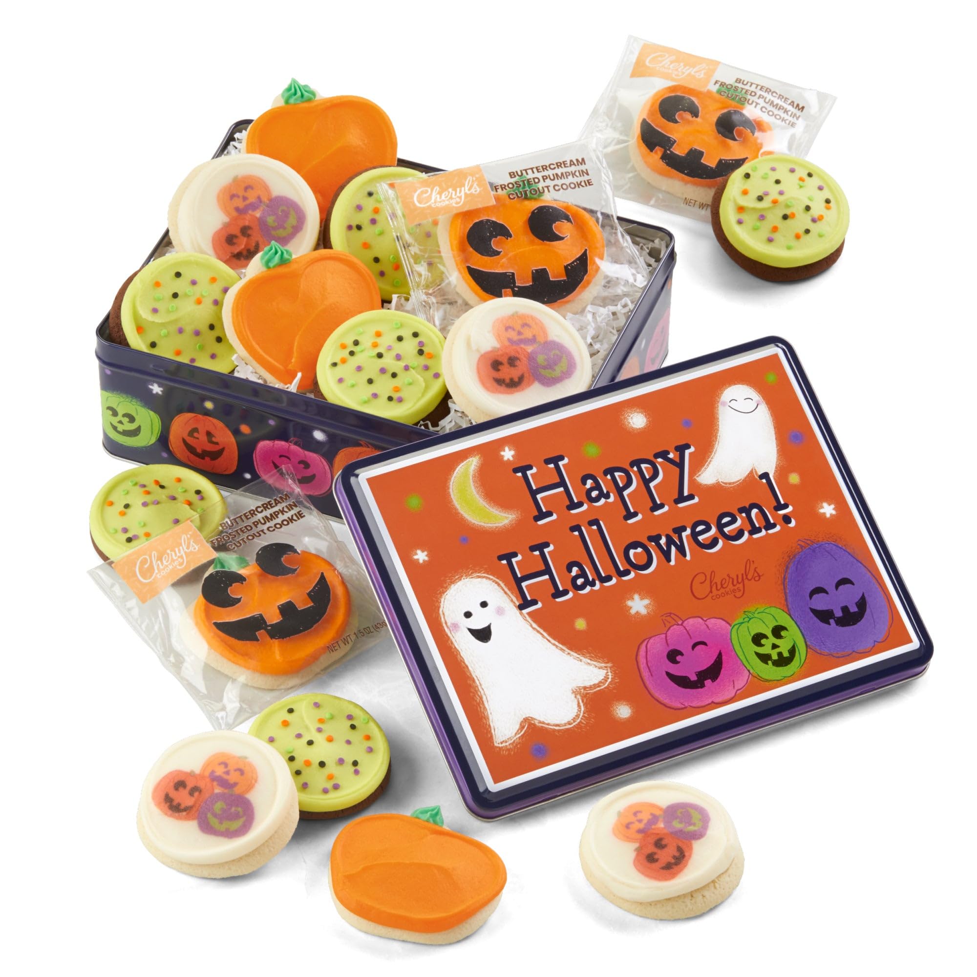 Cheryl's Cookies® Happy Halloween Tin, 16 Frosted Cookies