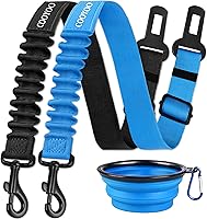 Vista 22 de COOYOO Cinturón de seguridad para perro, juego de 3 piezas retráctil, cinturones de seguridad ajustables para vehículo, nailon para mascotas