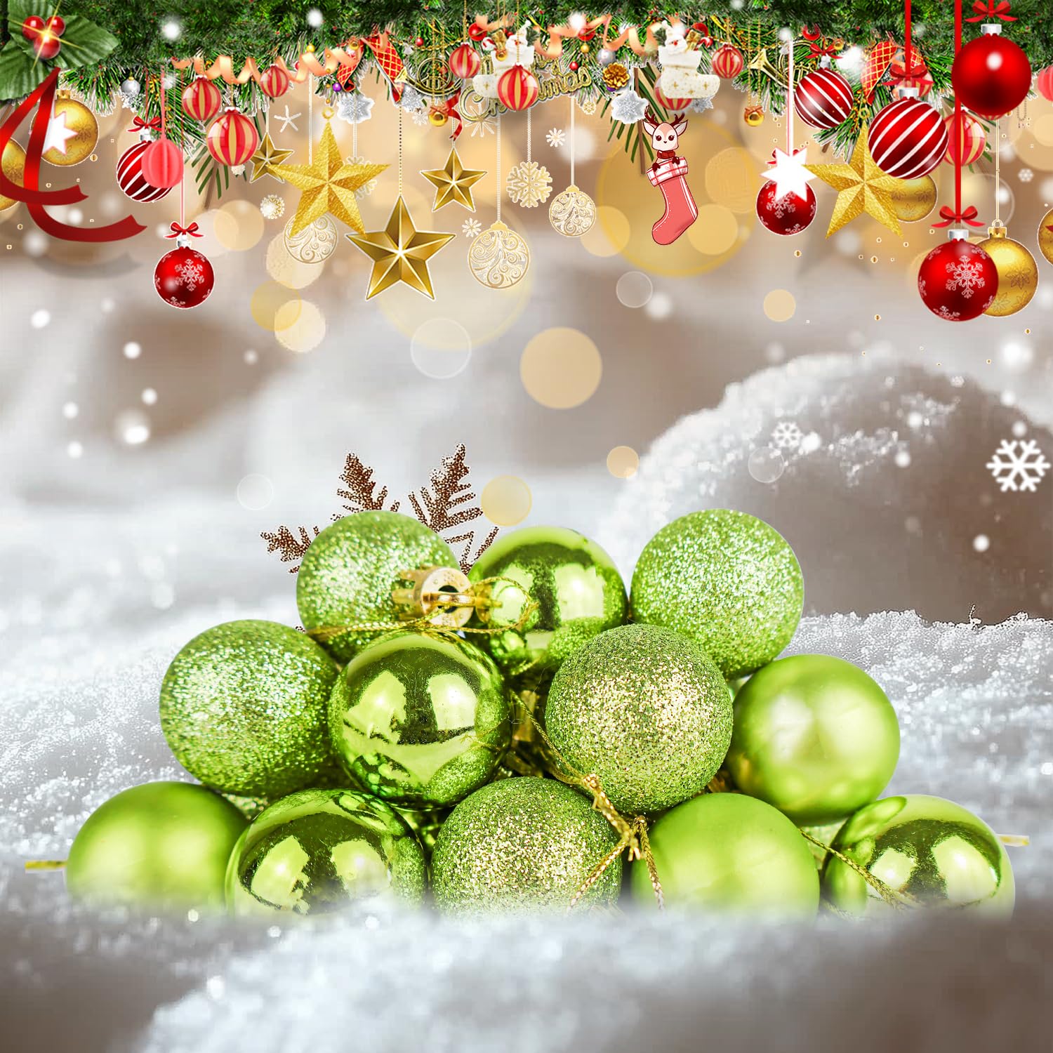 Inge Christmas Goods Kerstballen Gekleurd - 12x - Kunststof - 3cm