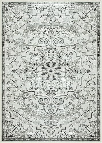 Miniatura 419 de Lahome Alfombra bohemia con medallón floral de 3 x 5 pies, suave, impresa, para baño, cocina, entrada, vestíbulo, vintage, antideslizante, lavable