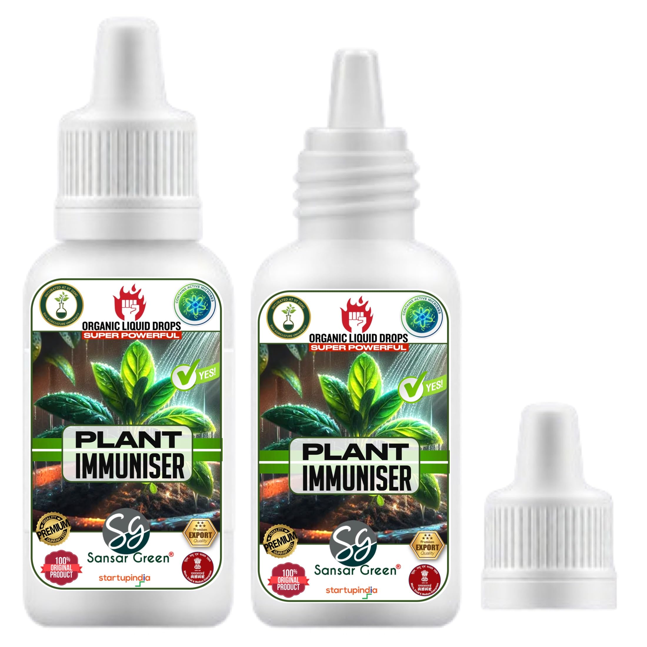 Sansar Green Plant Immuniser Booster Liquid Drops Fertiliser, Premium Essential Super Powerful Organic Liquid immunity Booster for Plants (30 ml + 30 ml) (1+1= 2No's)-picture-18