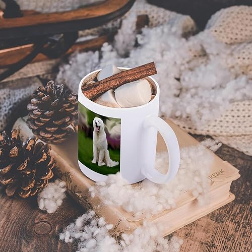 Miniatura 10 de 3dRose (mug_4250_4) Kuvasz - Taza negra de dos tonos, 11 oz